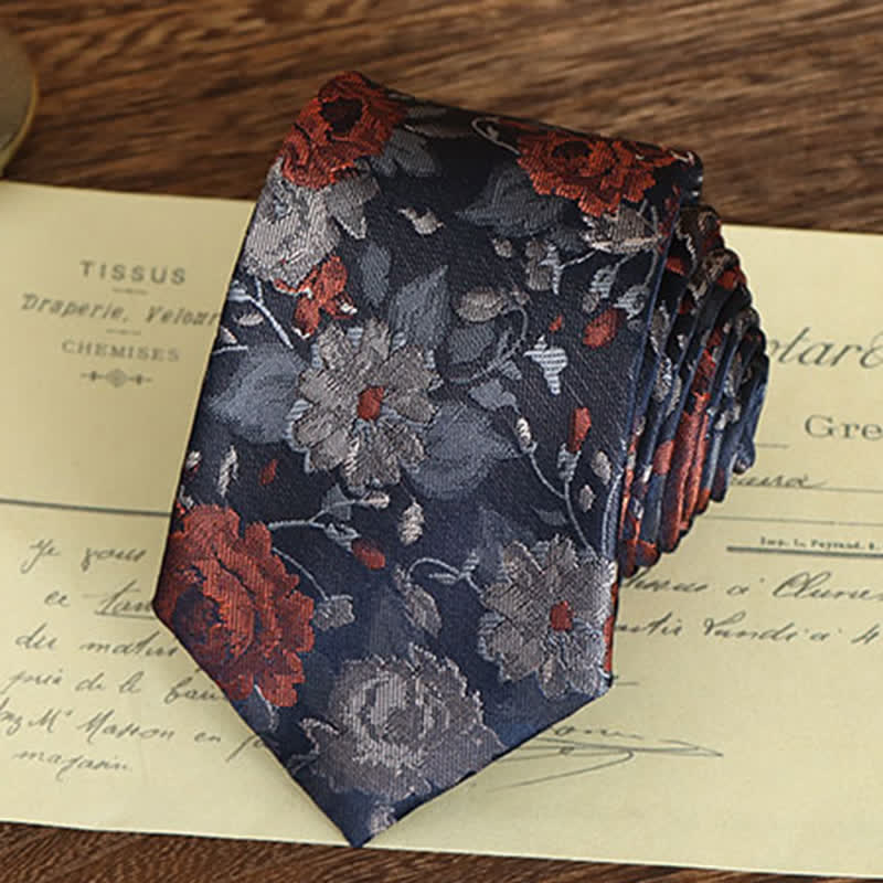 Cravatta da uomo con motivo floreale vintage - image 11