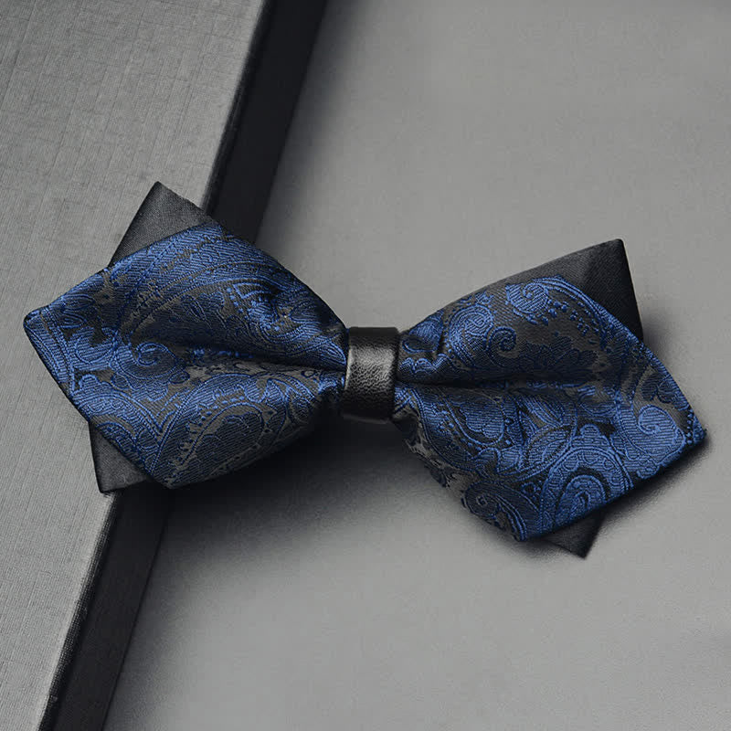 Set di 3 papillon a doppia punta con motivo Paisley esotico da uomo