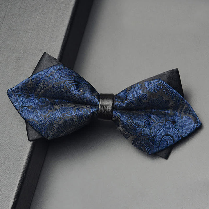 Set di 3 papillon a doppia punta con motivo Paisley esotico da uomo