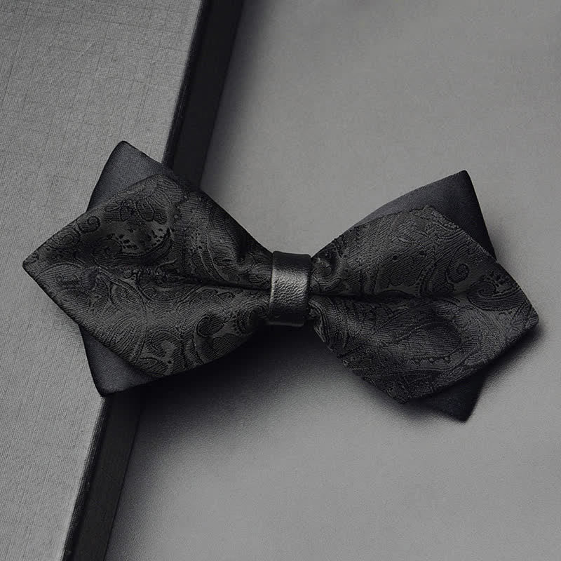 Set di 3 papillon a doppia punta con motivo Paisley esotico da uomo