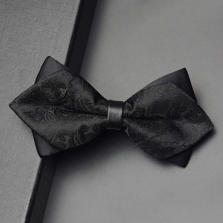 Set di 3 papillon a doppia punta con motivo Paisley esotico da uomo