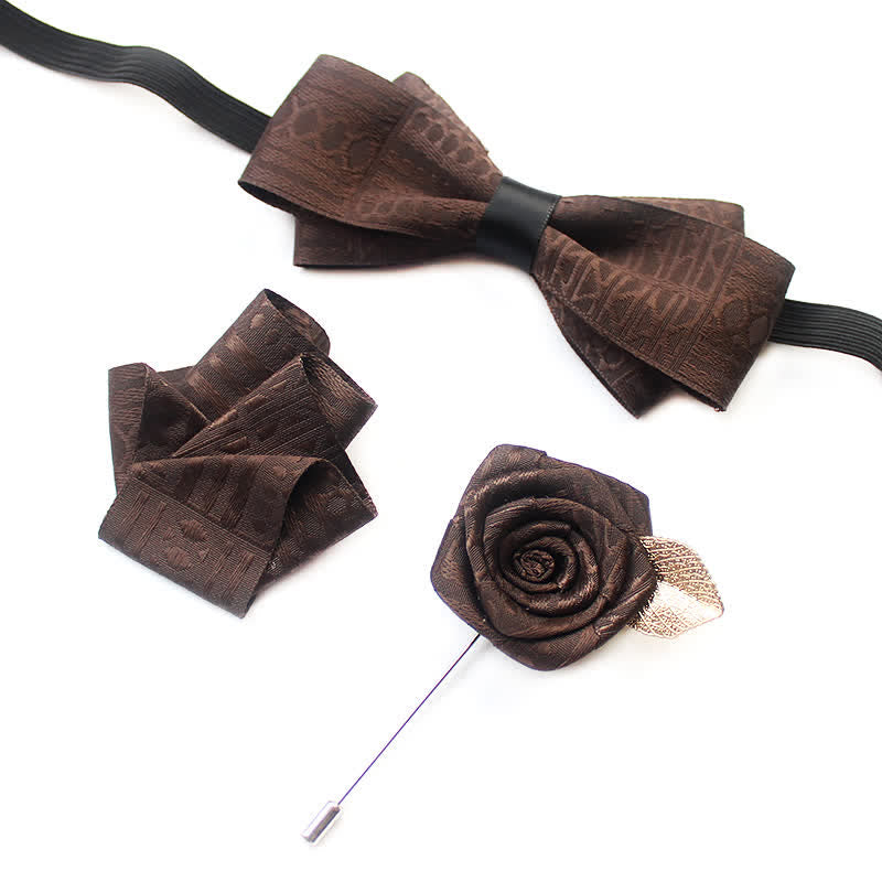 Set di 3 cravatte a farfalla eleganti vintage da uomo con linee scure