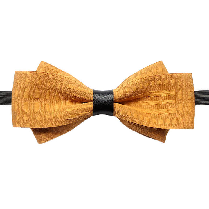 Set di 3 cravatte a farfalla eleganti vintage da uomo con linee scure - image 4