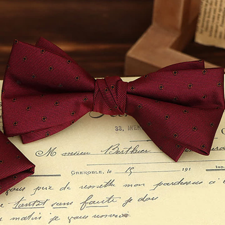 Set di 2 fazzoletti con papillon e motivo floreale bordeaux da uomo
