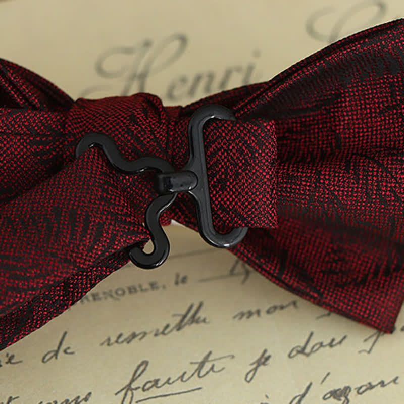Set di 2 fazzoletti con papillon e motivo floreale bordeaux da uomo