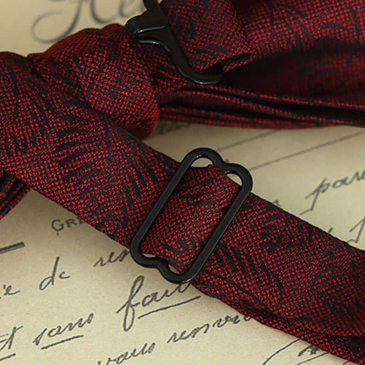 Set di 2 fazzoletti con papillon e motivo floreale bordeaux da uomo