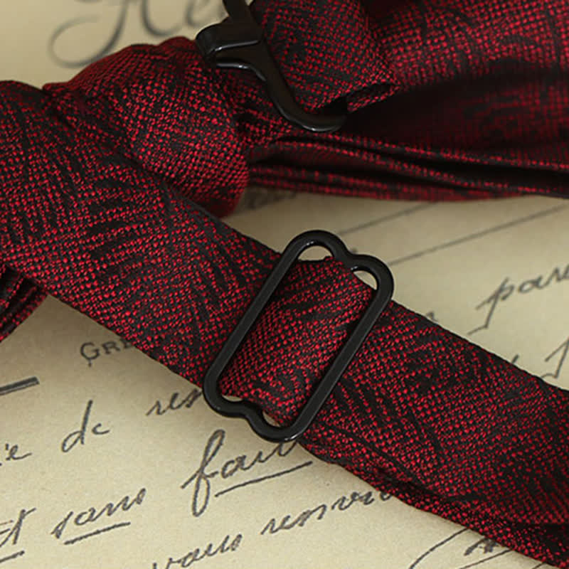 Set di 2 fazzoletti con papillon e motivo floreale bordeaux da uomo - image 4