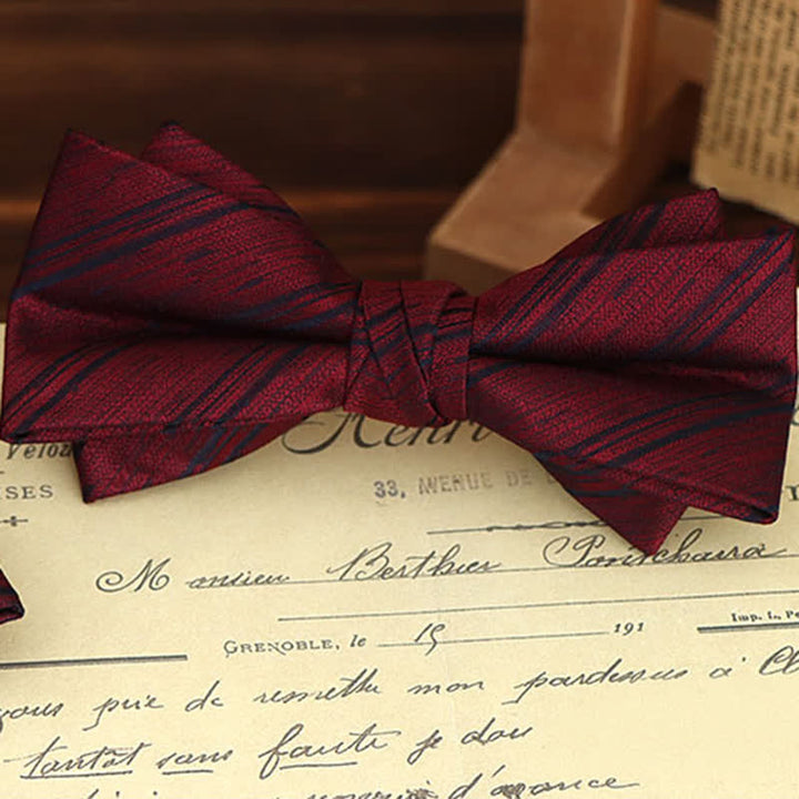 Set di 2 fazzoletti con papillon e motivo floreale bordeaux da uomo