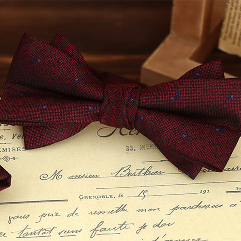 Set di 2 fazzoletti con papillon e motivo floreale bordeaux da uomo