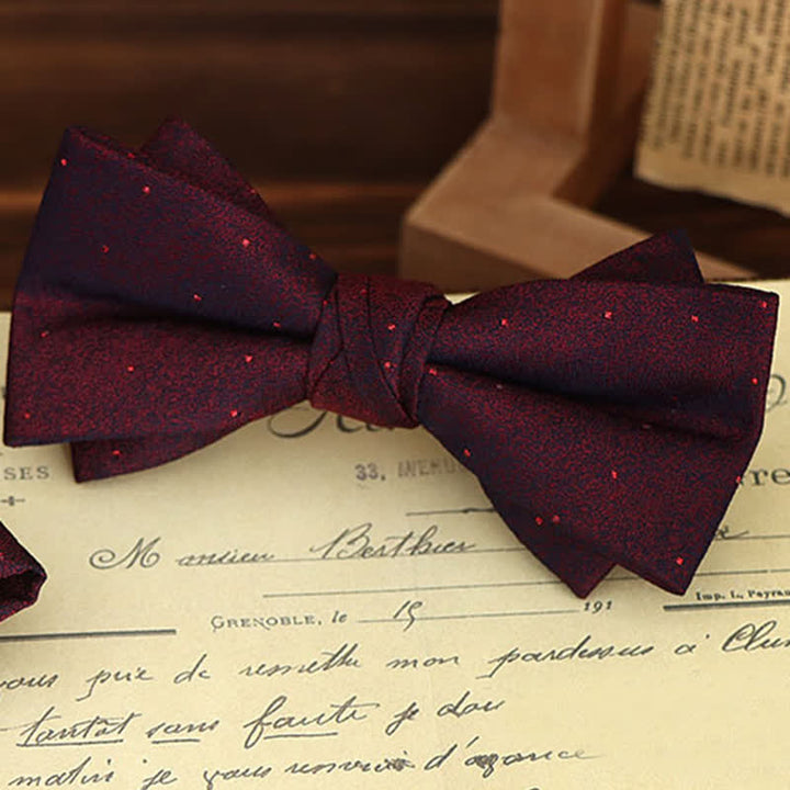 Set di 2 fazzoletti con papillon e motivo floreale bordeaux da uomo