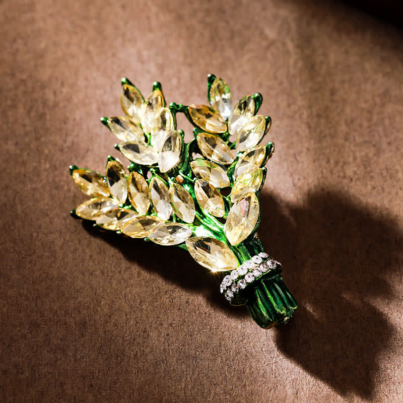 Spilla da donna con bouquet di strass e lavanda