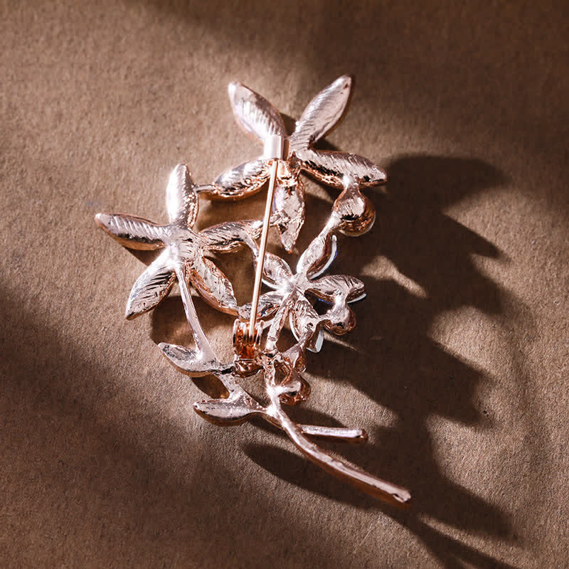 Spilla da donna con fiore di strass scintillanti
