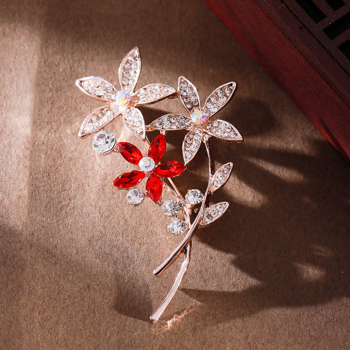 Spilla da donna con fiore di strass scintillanti