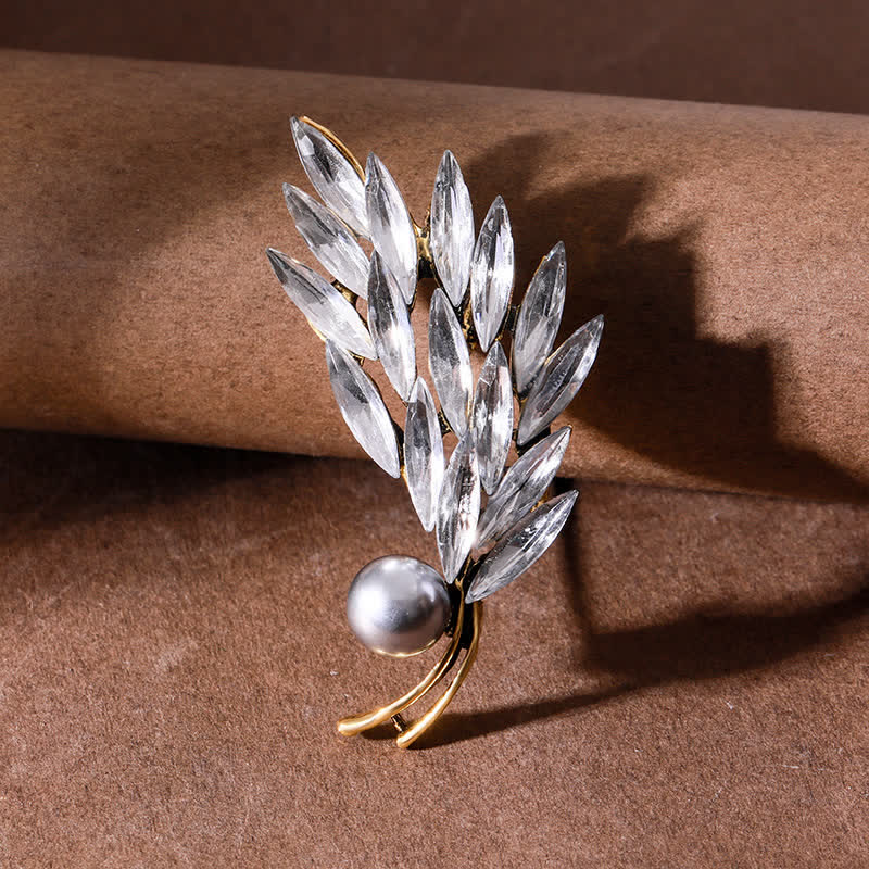 Spilla da donna con bouquet di grano dorato antico