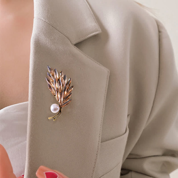 Spilla da donna con bouquet di grano dorato antico