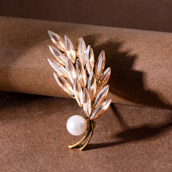Spilla da donna con bouquet di grano dorato antico