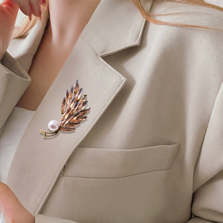 Spilla da donna con bouquet di grano dorato antico