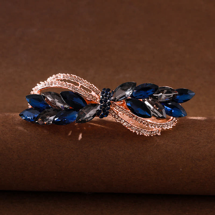 Fermaglio per capelli con fiocco di strass da donna - Blu - image 6