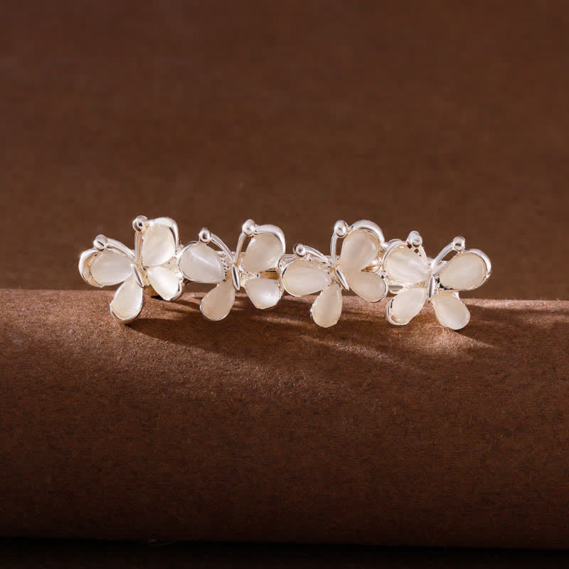 Fermaglio per capelli con farfalla e fiore in opale da donna - image 0