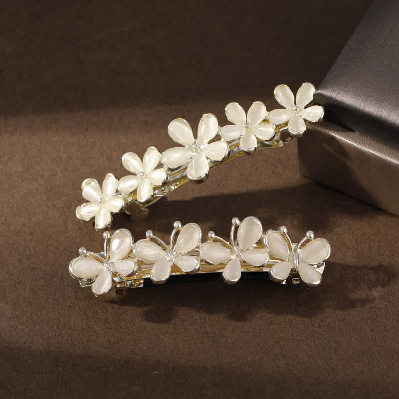 Fermaglio per capelli con farfalla e fiore in opale da donna - image 5