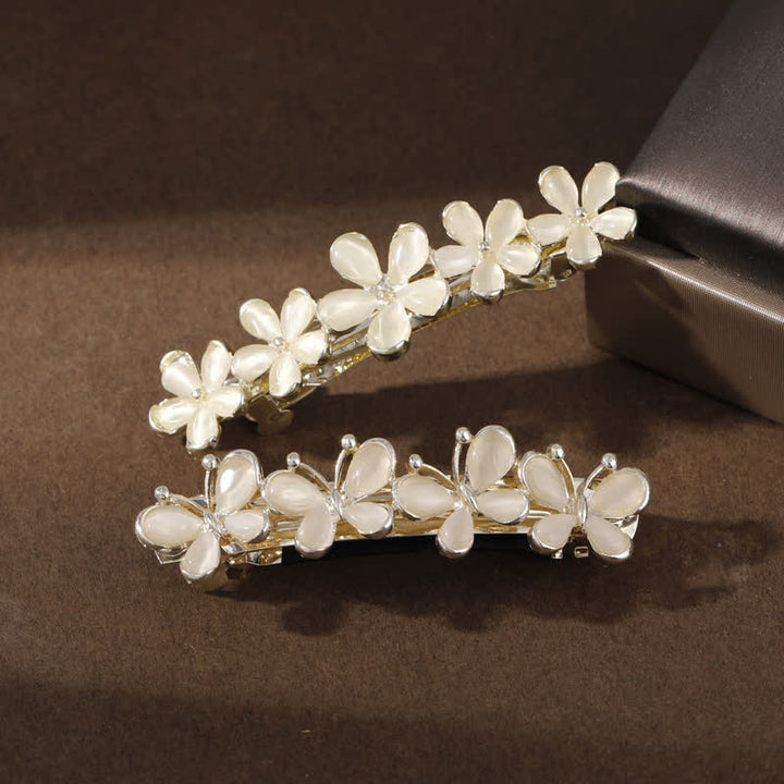 Fermaglio per capelli con farfalla e fiore in opale da donna - image 5