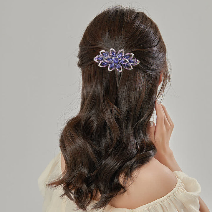 Fermaglio per capelli con fiore di strass di lusso da donna - image 1