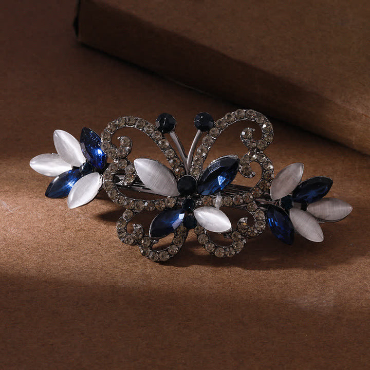 Fermaglio per capelli a farfalla con strass di cristallo da donna