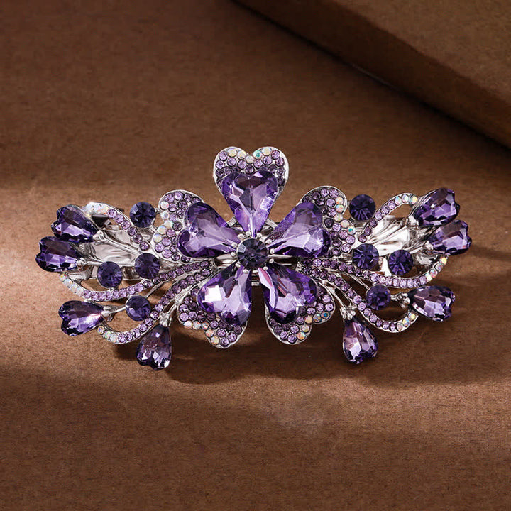 Fermaglio per capelli elegante con cristalli scintillanti e floreali da donna - image 2