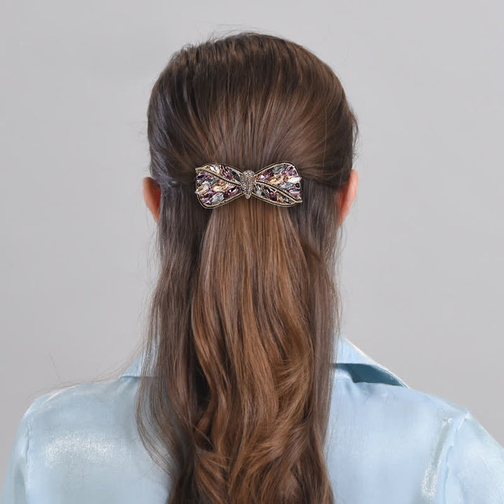 Fermaglio per capelli a forma di fiocco lucido da donna