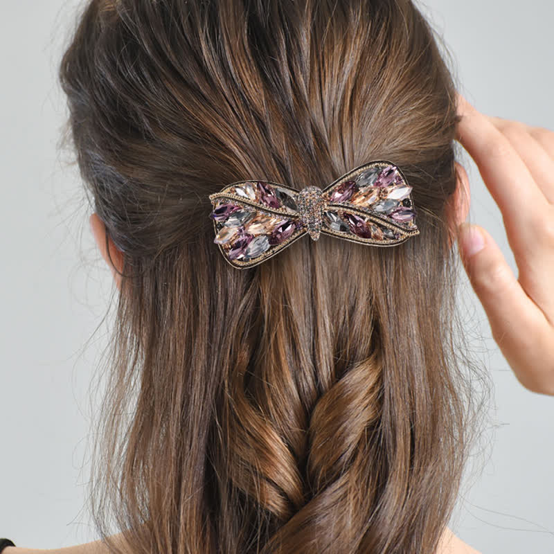 Fermaglio per capelli a forma di fiocco lucido da donna