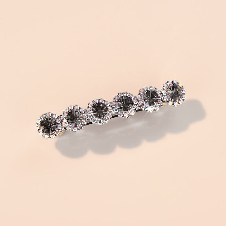Fermaglio per capelli piccolo con strass floreale da donna - Grigio - image 0