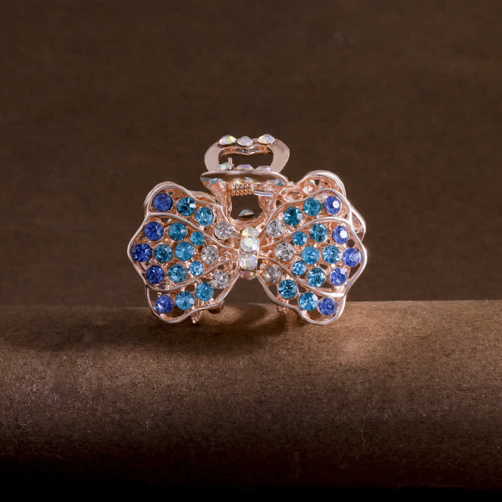 Fermaglio per capelli con fiocco e nodo scintillante da donna - Blu - image 6