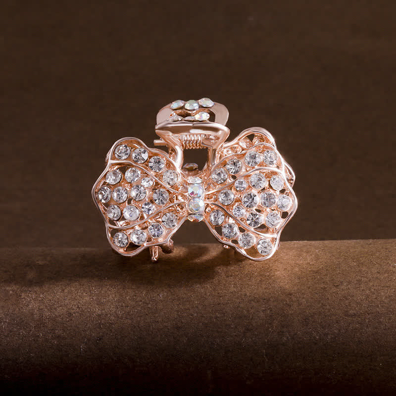 Fermaglio per capelli con fiocco e nodo scintillante da donna - Bianco - image 0