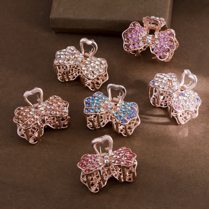 Fermaglio per capelli con fiocco e nodo scintillante da donna - image 4