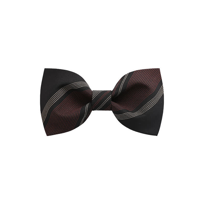 Papillon formale a righe bordeaux e nere da uomo