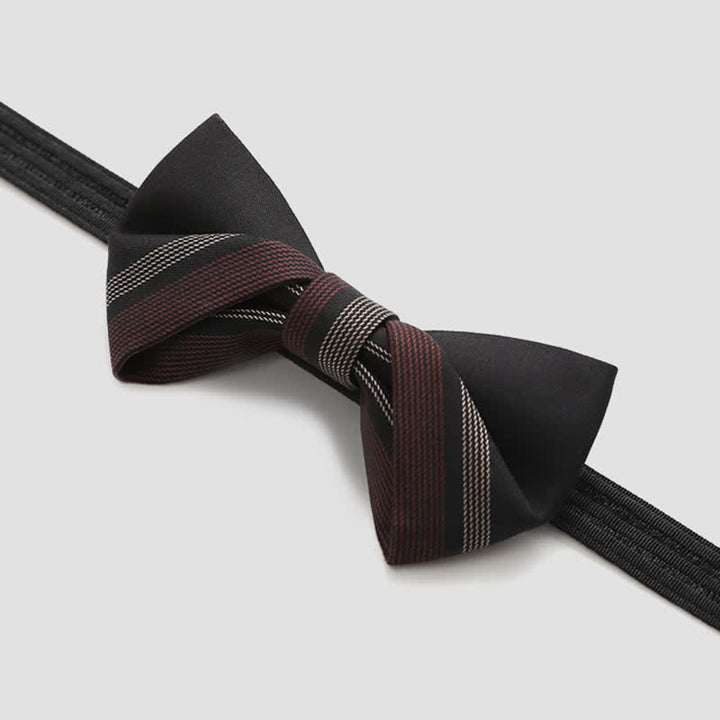 Papillon formale a righe bordeaux e nere da uomo