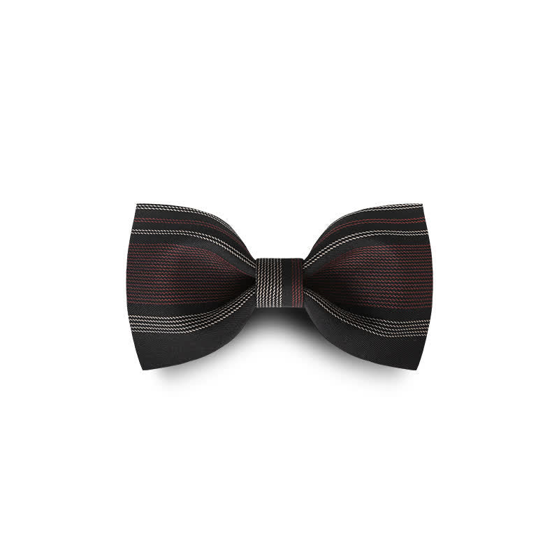Papillon formale a righe bordeaux e nere da uomo - Stile n. 2 - image 8