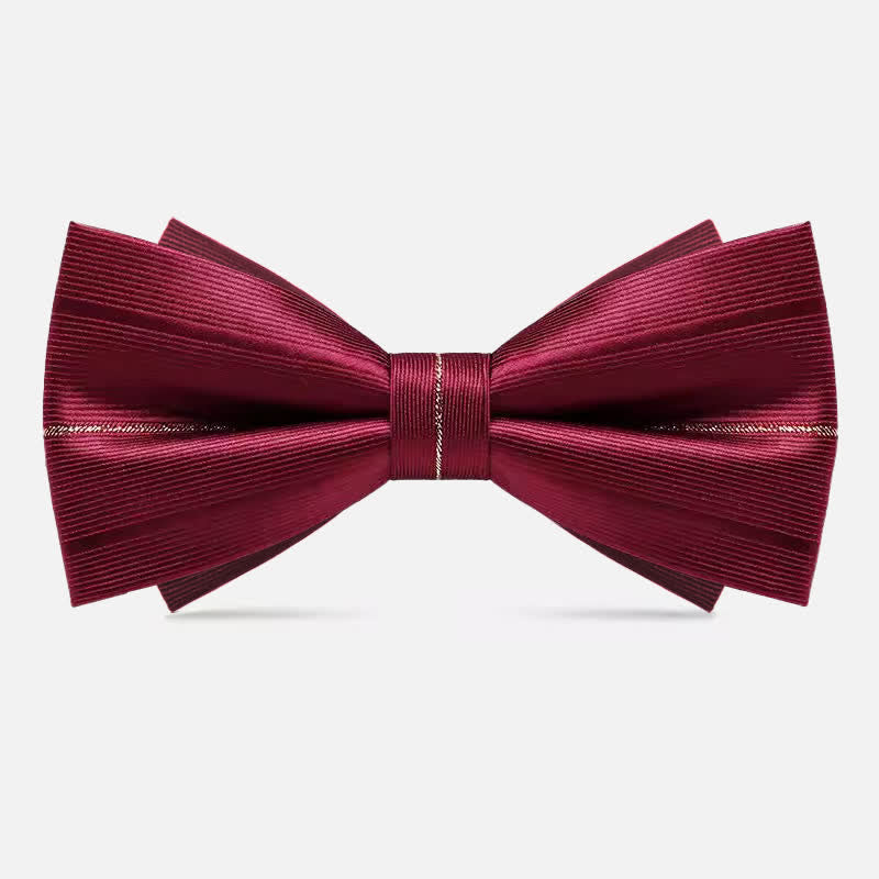 Papillon a doppio strato con motivo Golden Thread Decor da uomo - Borgogna - image 5