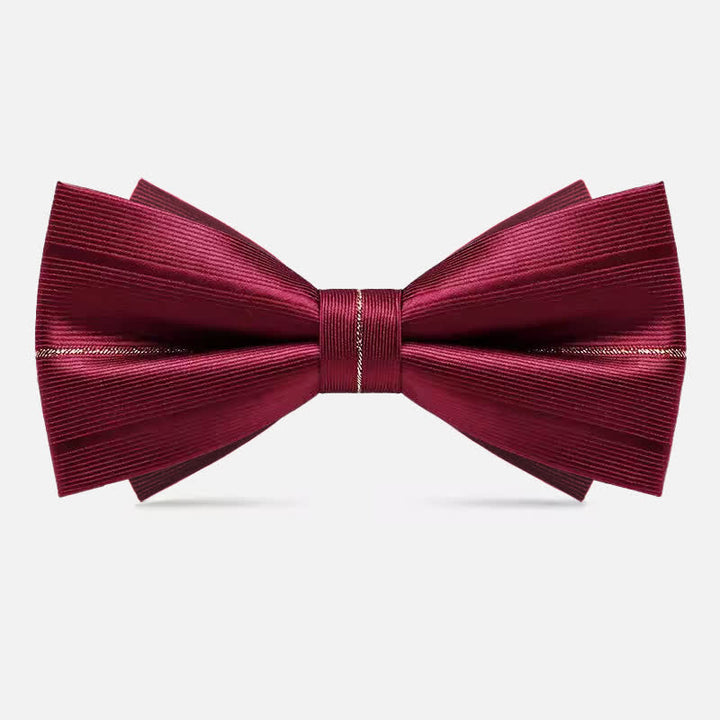 Papillon a doppio strato con motivo Golden Thread Decor da uomo - Borgogna - image 5