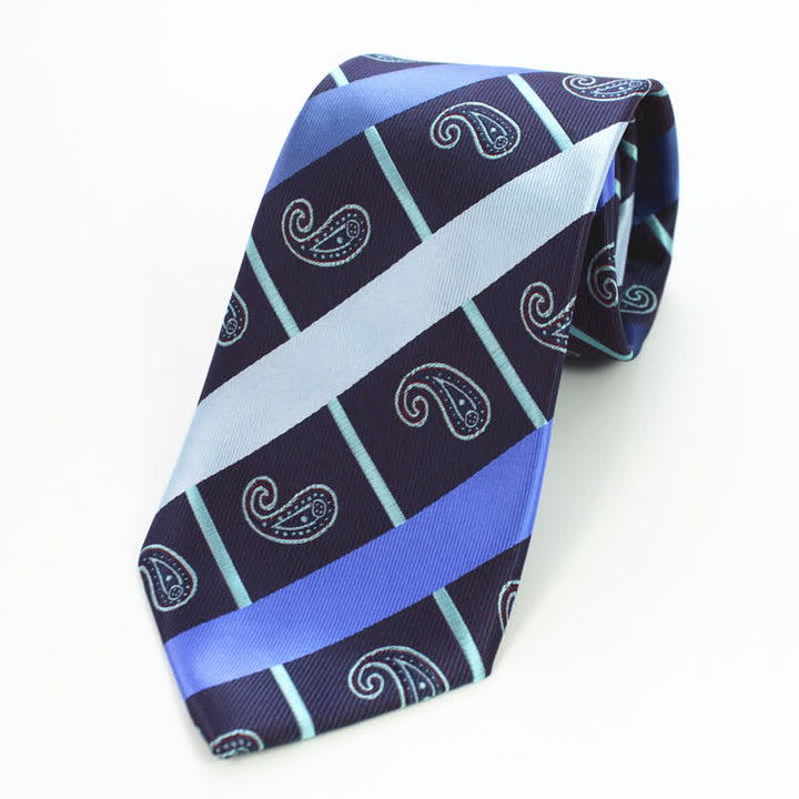 Set di 3 cravatte a righe con motivo misto Paisley da uomo