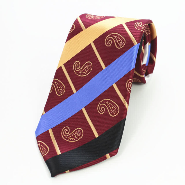 Set di 3 cravatte a righe con motivo misto Paisley da uomo