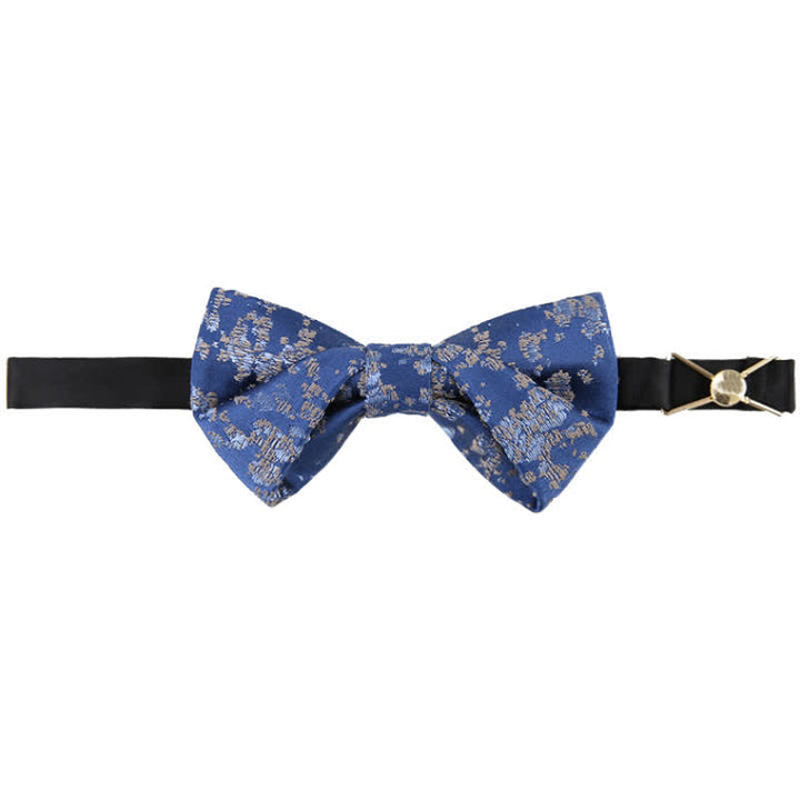 Papillon da uomo con stampa floreale blu delicato