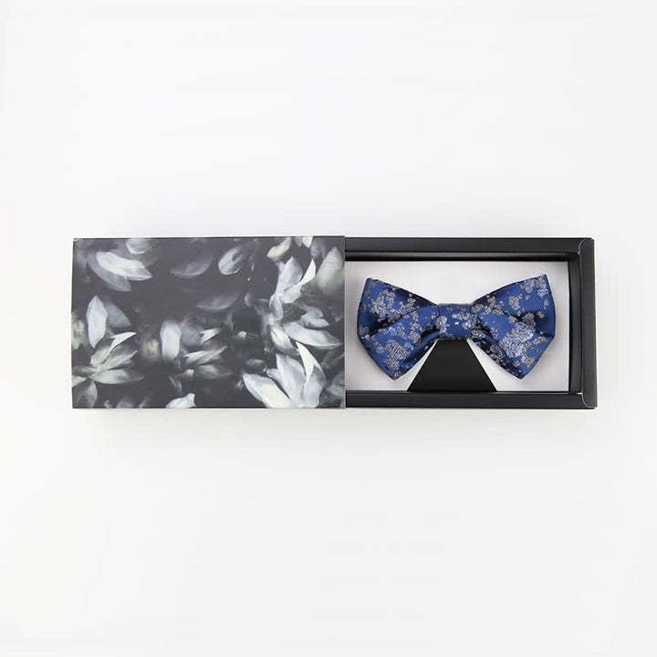 Papillon da uomo con stampa floreale blu delicato
