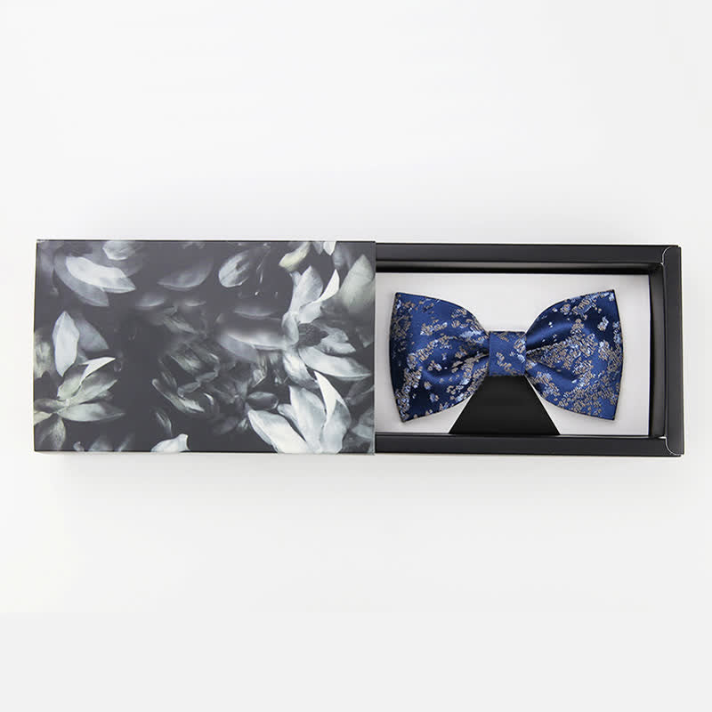 Papillon da uomo con stampa floreale blu delicato
