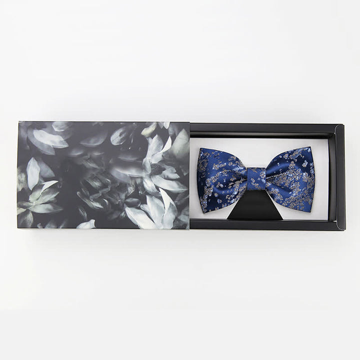 Papillon da uomo con stampa floreale blu delicato