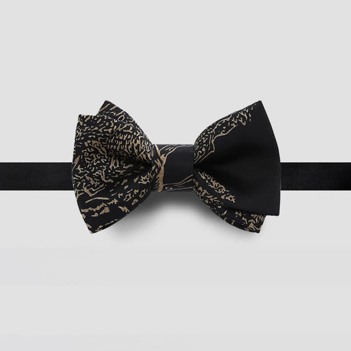 Papillon da sposo da uomo con pittura dorata e nera