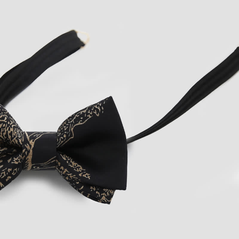 Papillon da sposo da uomo con pittura dorata e nera