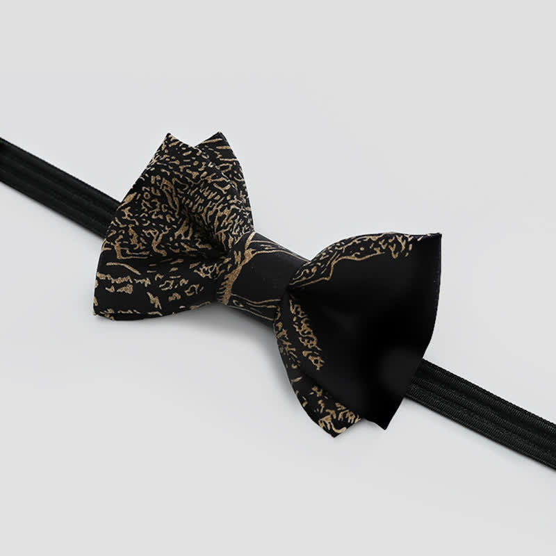 Papillon da sposo da uomo con pittura dorata e nera