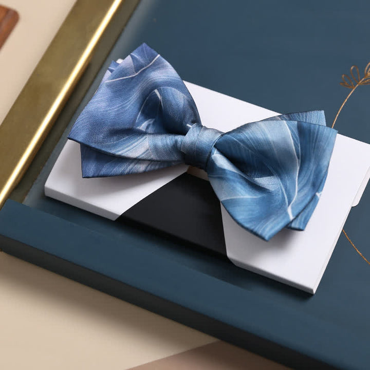 Papillon a doppio strato con motivo astratto di lusso da uomo