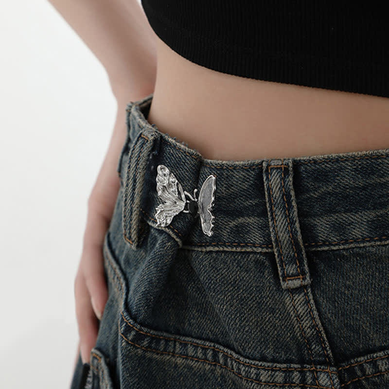 Spille con bottone rimovibile a farfalla da donna, clip per cintura jeans - image 2